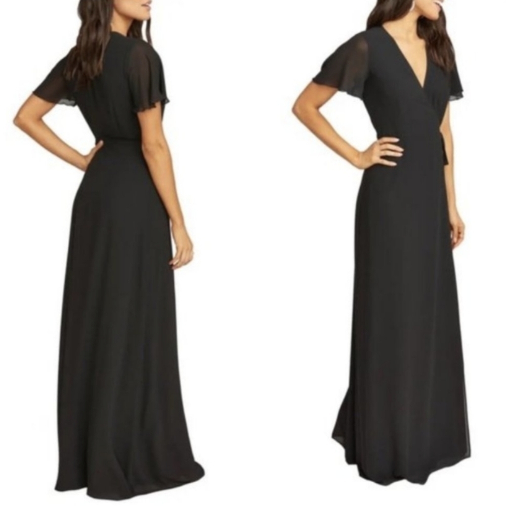 Show Me Your Mumu Noelle Flutter Dress Women's 3x Black Chiffon Nwt Sparkle 5